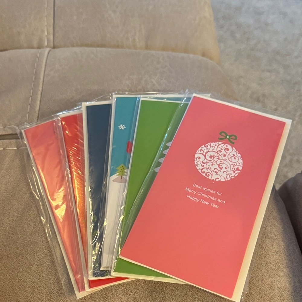 Holiday 6 Blank Cards - Vintage - NEW Christmas Happy New Year